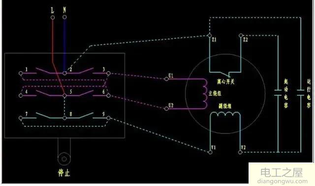 220v電動機正反轉和倒順開關接線原理圖