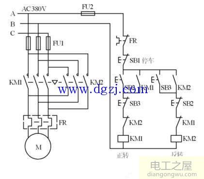 電動機正反轉接線圖的接線原理圖分析