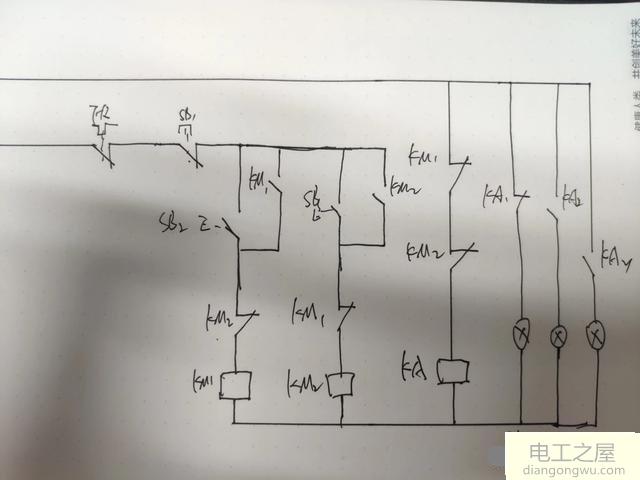 電機正反轉帶顯示燈控制電路